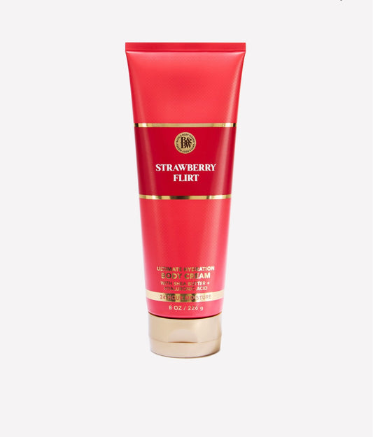 Bath & Body Works Ultimate Hydration Body Cream Strawberry Flirt 8 OZ